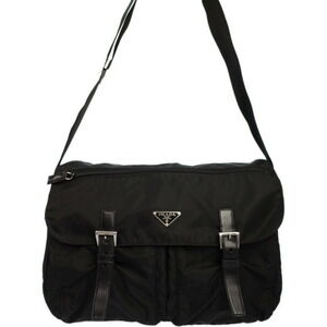 Prada Vela Crossbody Messenger Bag Black